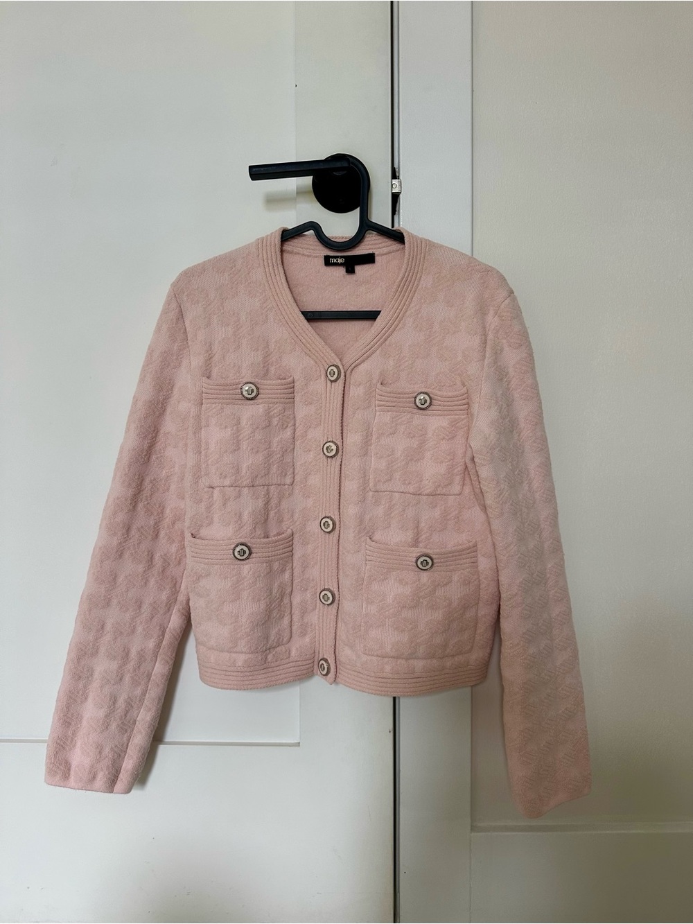 Maje Quilted Button-Front Cardigan - Picture 2 of 5